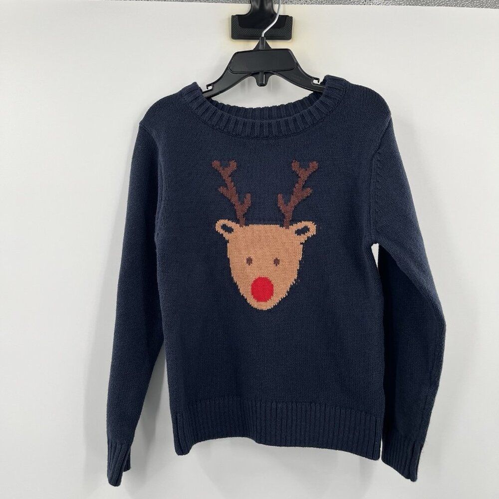 NWT Adventure 360 Ugly Christmas Sweater Boys Size 5 Reindeer Holiday Navy Blue